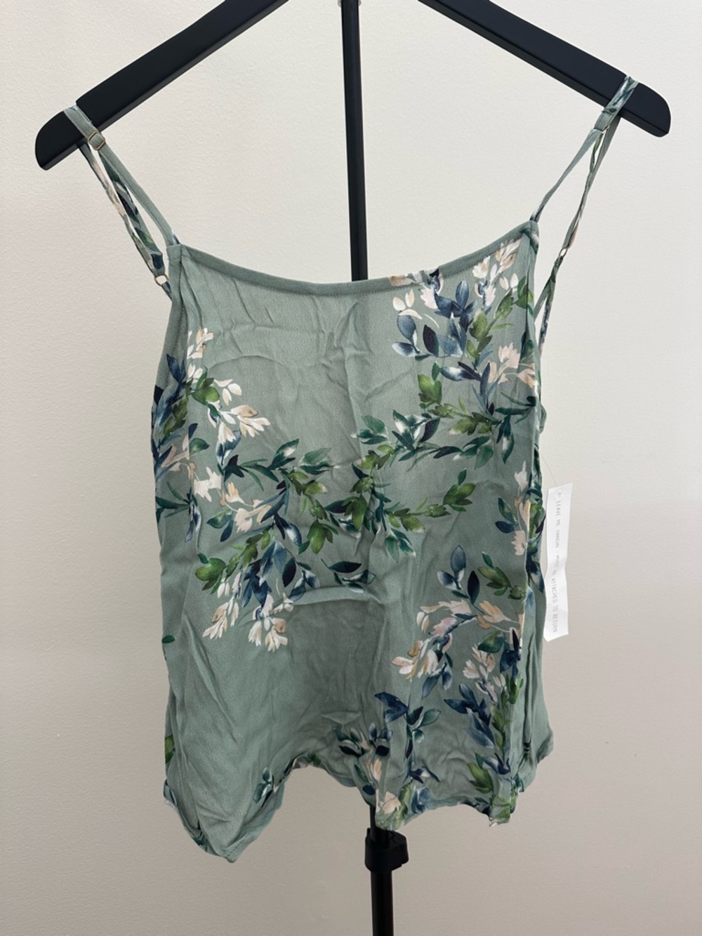 Flynn Skye- Floral Sage Green Spaghetti Strap Cami Top